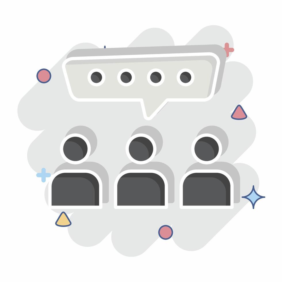 Icon Group Talk. related to Speech symbol. comic style. design editable vector