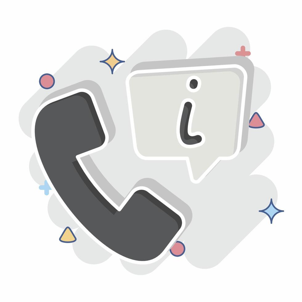 Icon Info Line. related to Speech symbol. comic style. design editable vector