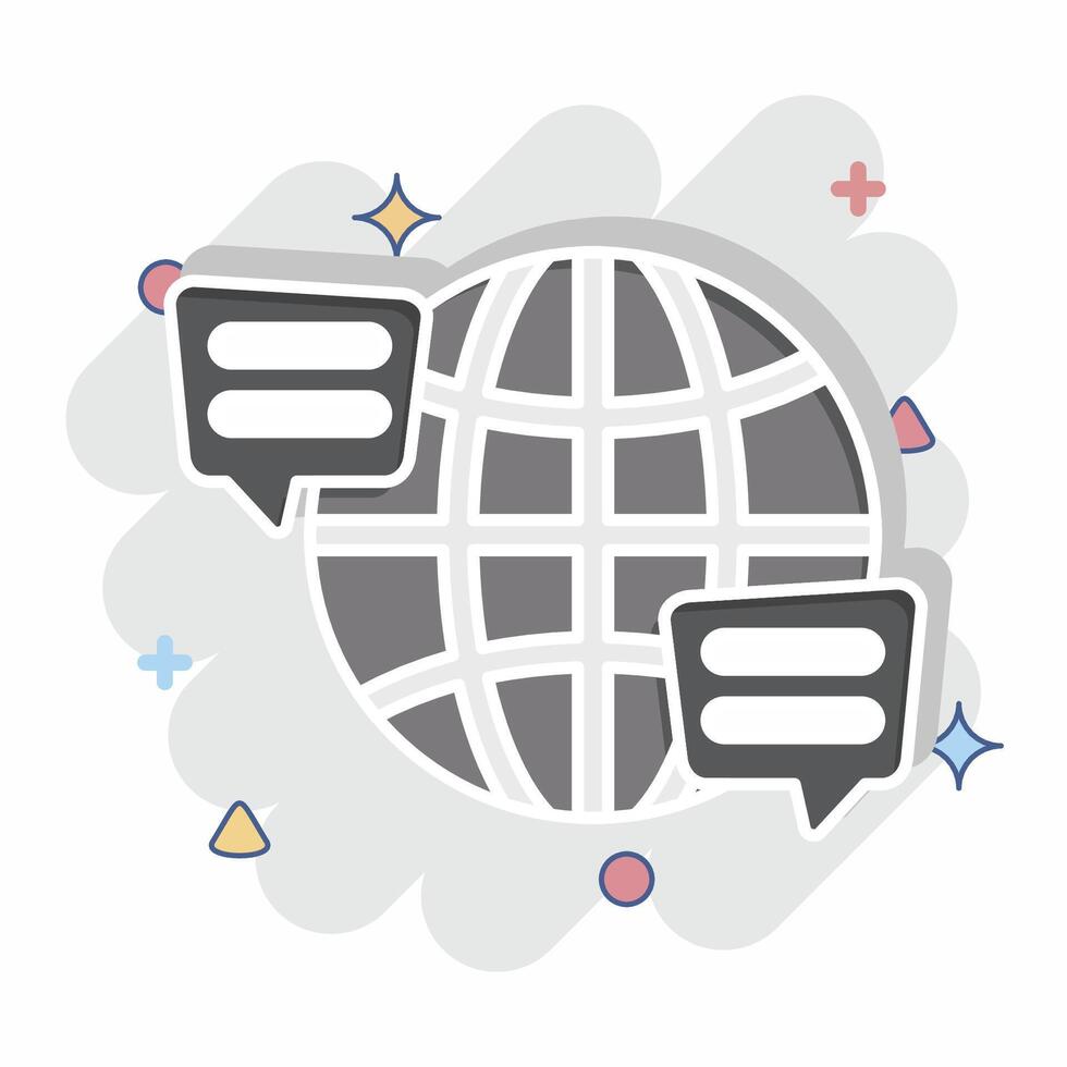 Icon Language. related to Speech symbol. comic style. design editable vector