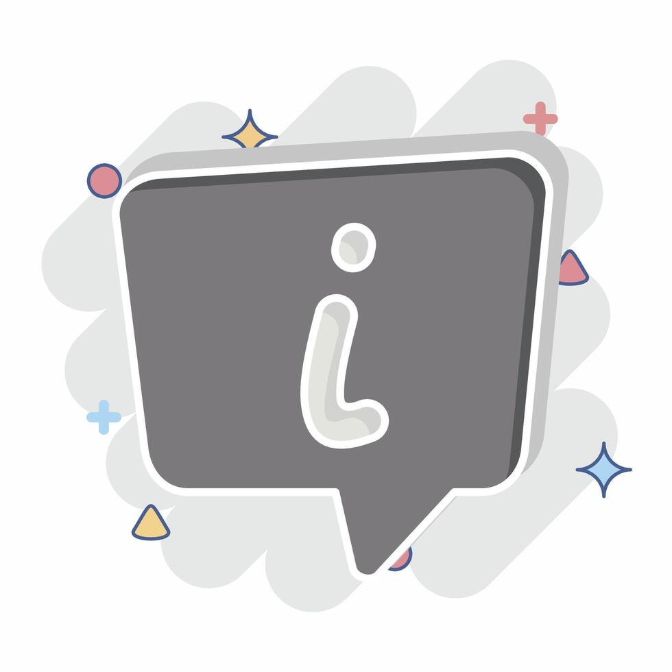 Icon Info. related to Speech symbol. comic style. design editable vector
