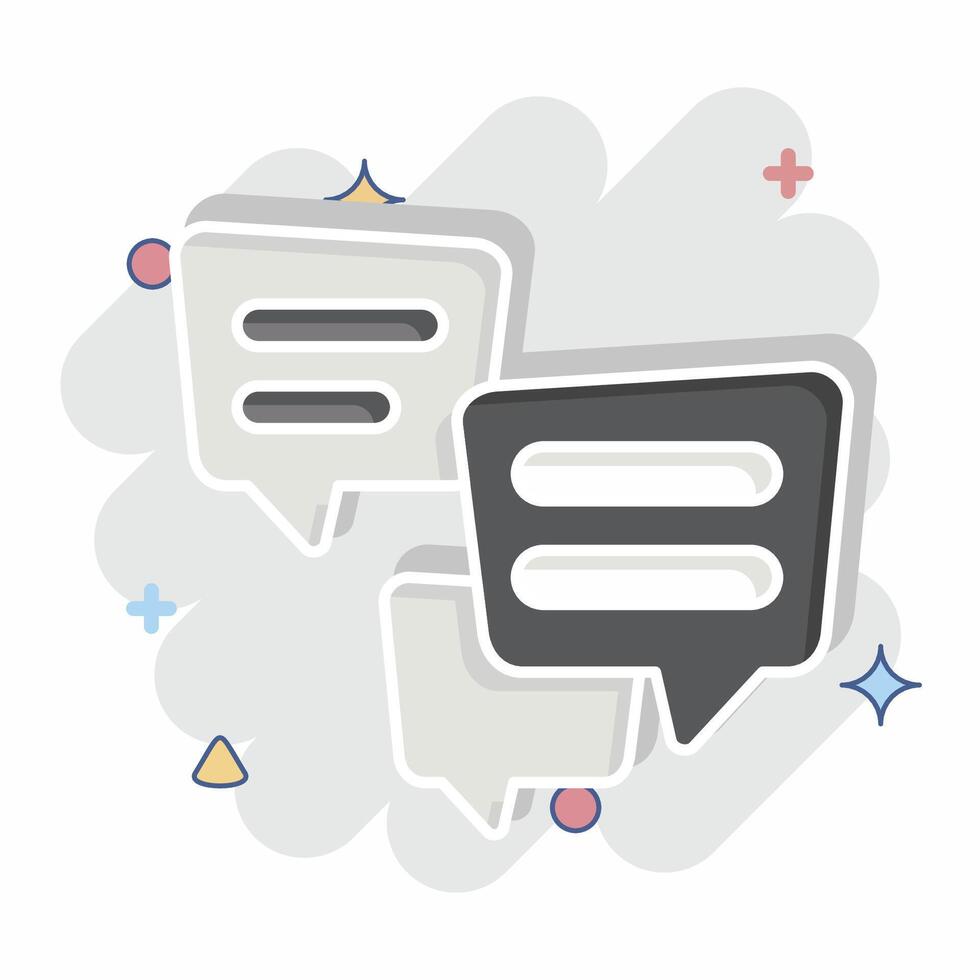 Icon Multiple Chat. related to Speech symbol. comic style. design editable vector