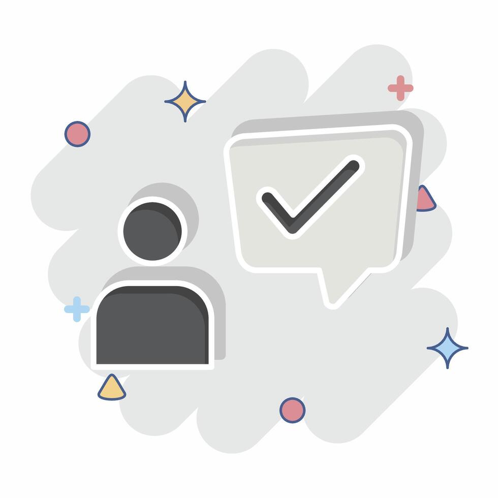 Icon Customer Experience. related to Speech symbol. comic style. design editable vector