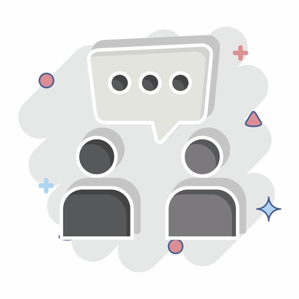 Icon Discussion. related to Speech symbol. comic style. design editable vector