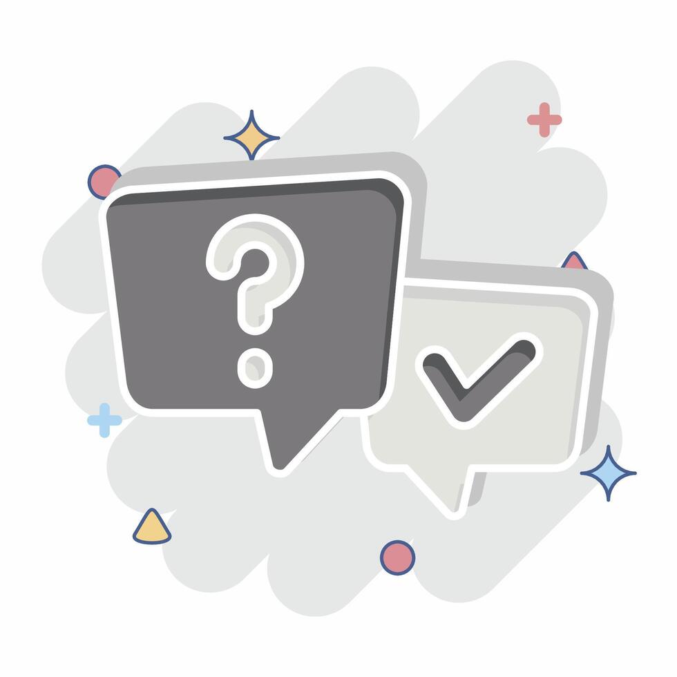 Icon FAQ. related to Speech symbol. comic style. design editable vector