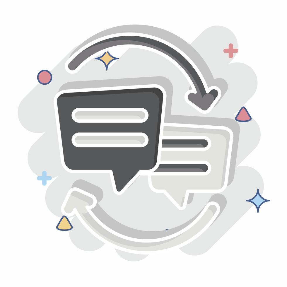 Icon Exchanging Opinions. related to Speech symbol. comic style. design editable vector
