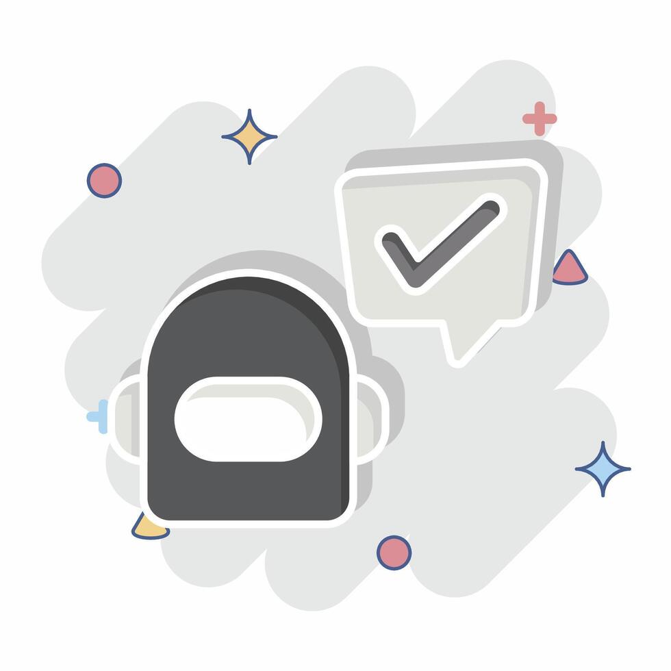 Icon Chatbot. related to Speech symbol. comic style. design editable vector