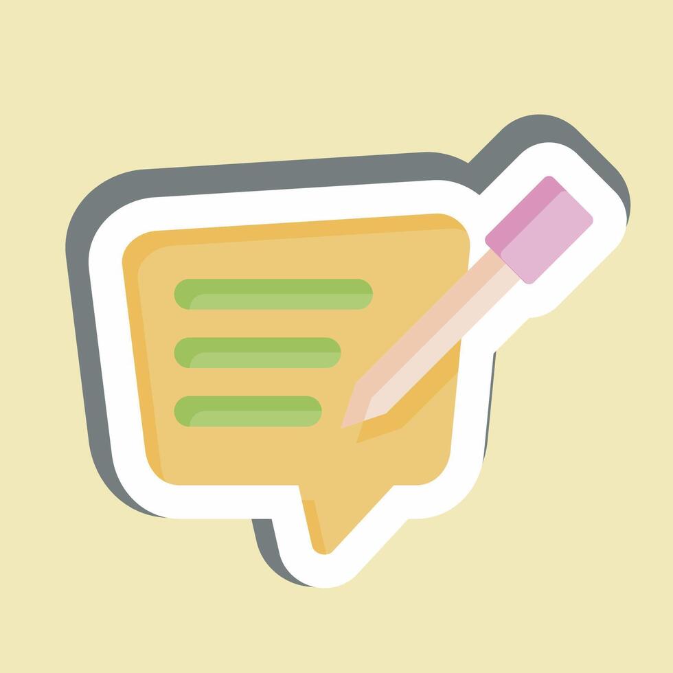 Sticker Text Message. related to Speech symbol. design editable vector