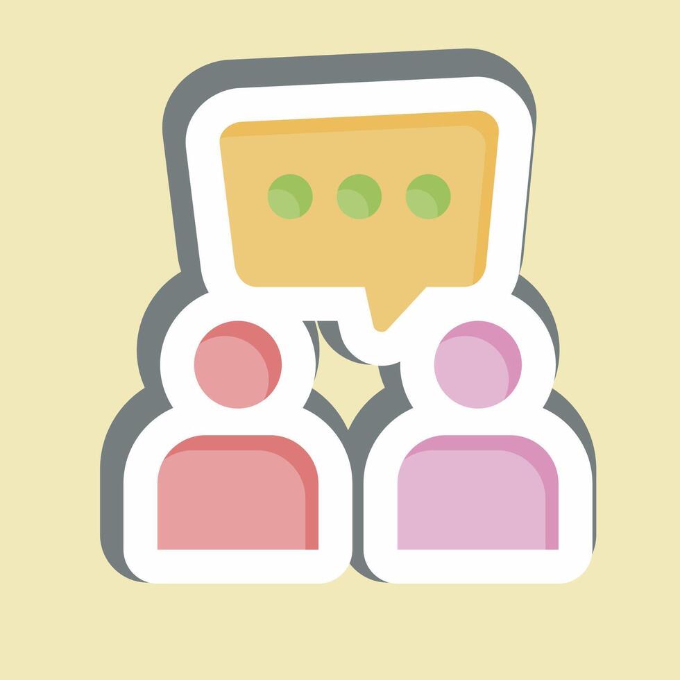 Sticker Discussion. related to Speech symbol. design editable vector
