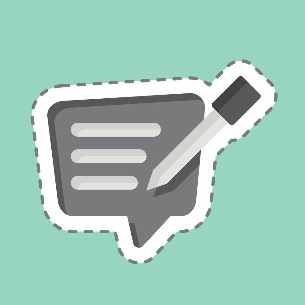 Sticker line cut Text Message. related to Speech symbol. design editable vector