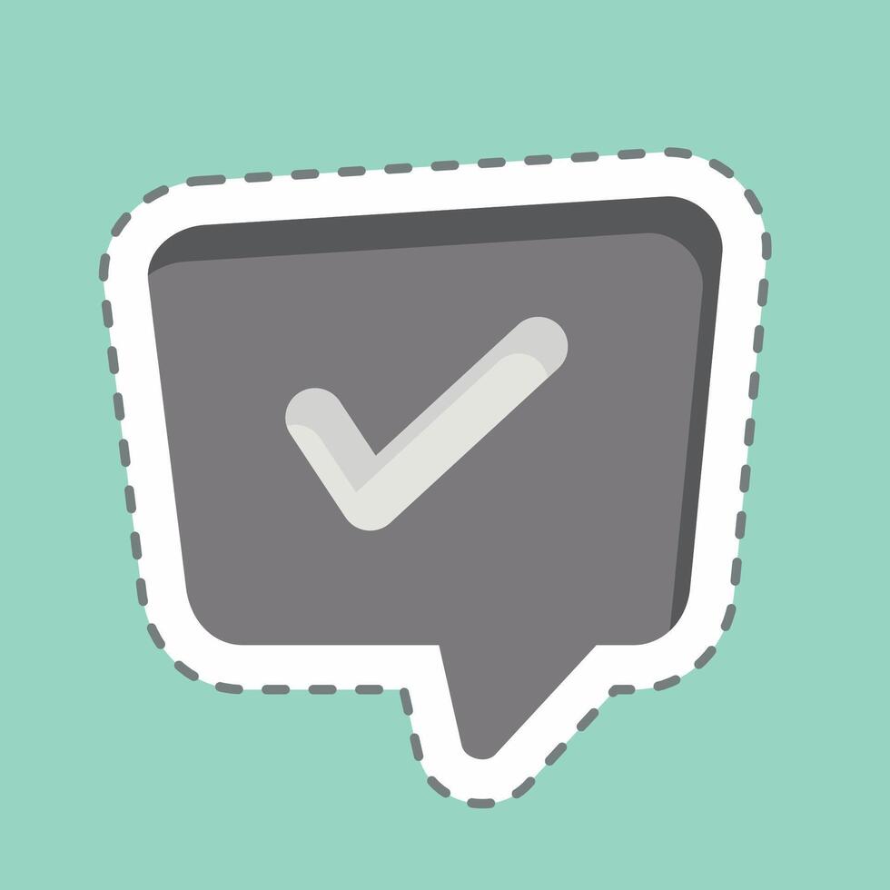 Sticker line cut Problem Solving. related to Speech symbol. design editable vector