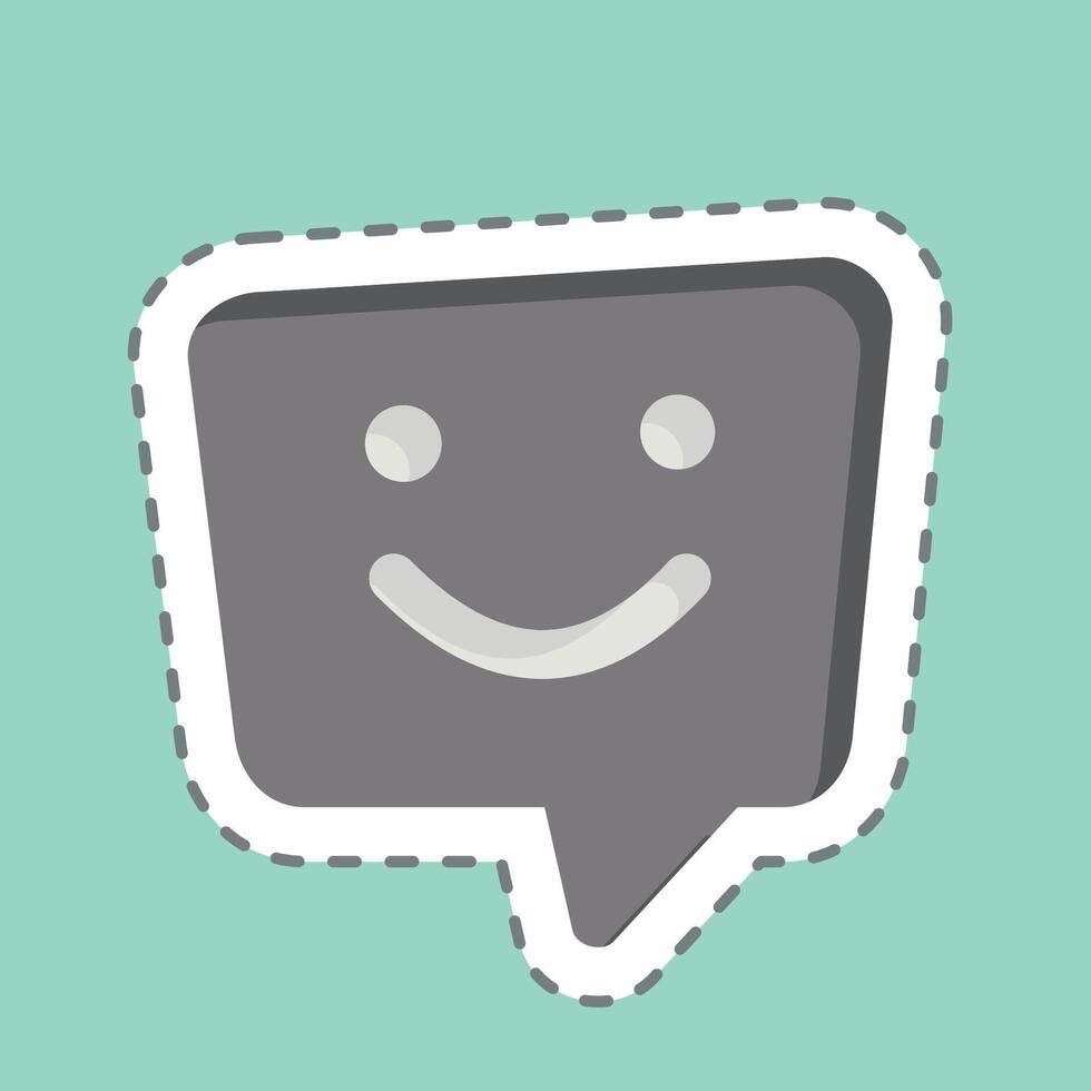 Sticker line cut Positive Massage. related to Speech symbol. design editable vector