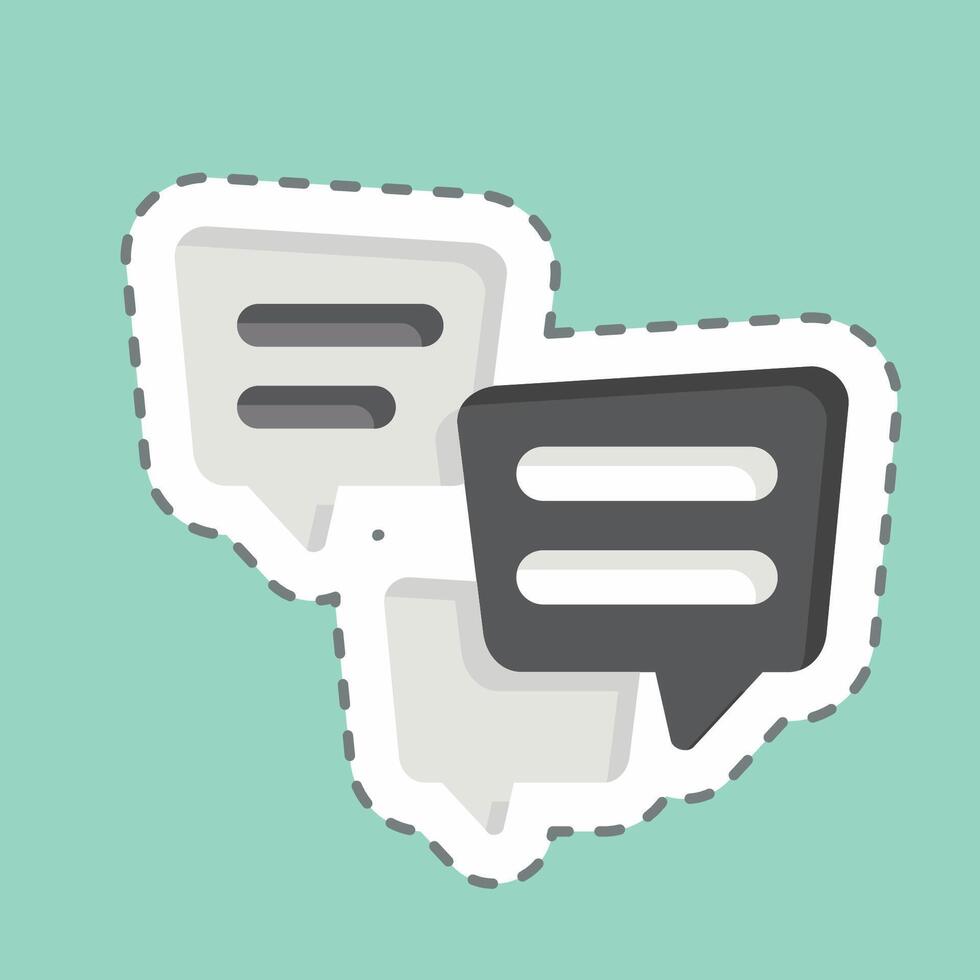 Sticker line cut Multiple Chat. related to Speech symbol. design editable vector