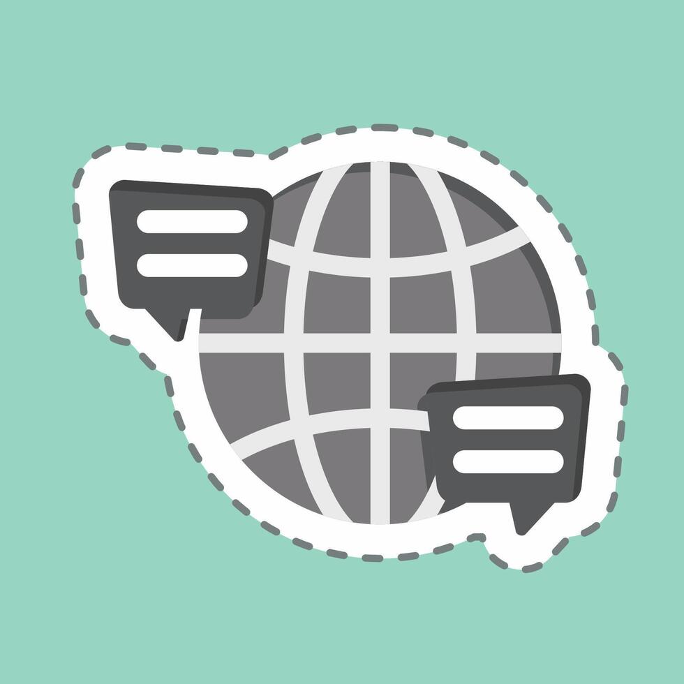 Sticker line cut Language. related to Speech symbol. design editable vector