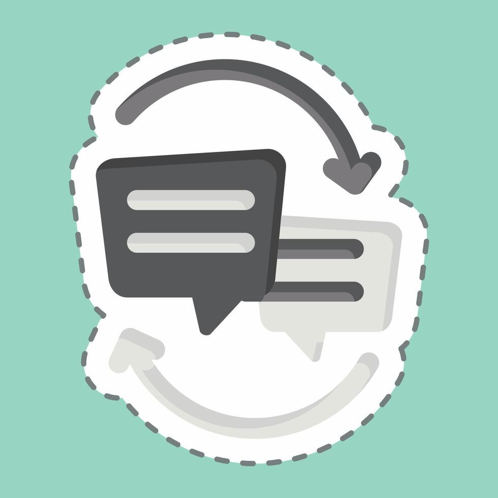 Sticker line cut Exchanging Opinions. related to Speech symbol. design editable vector