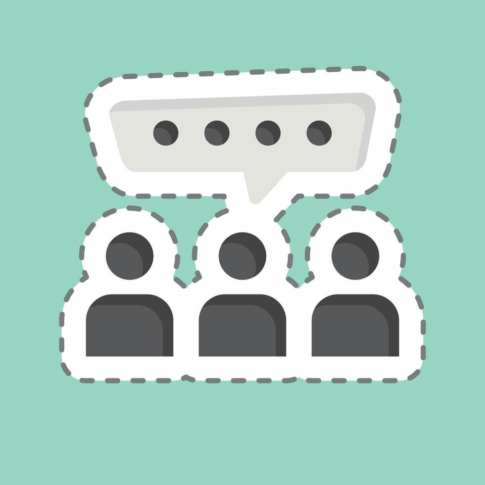 Sticker line cut Group Talk. related to Speech symbol. design editable vector