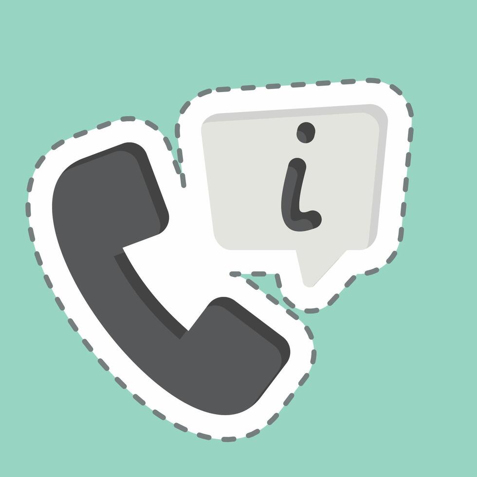 Sticker line cut Info Line. related to Speech symbol. design editable vector