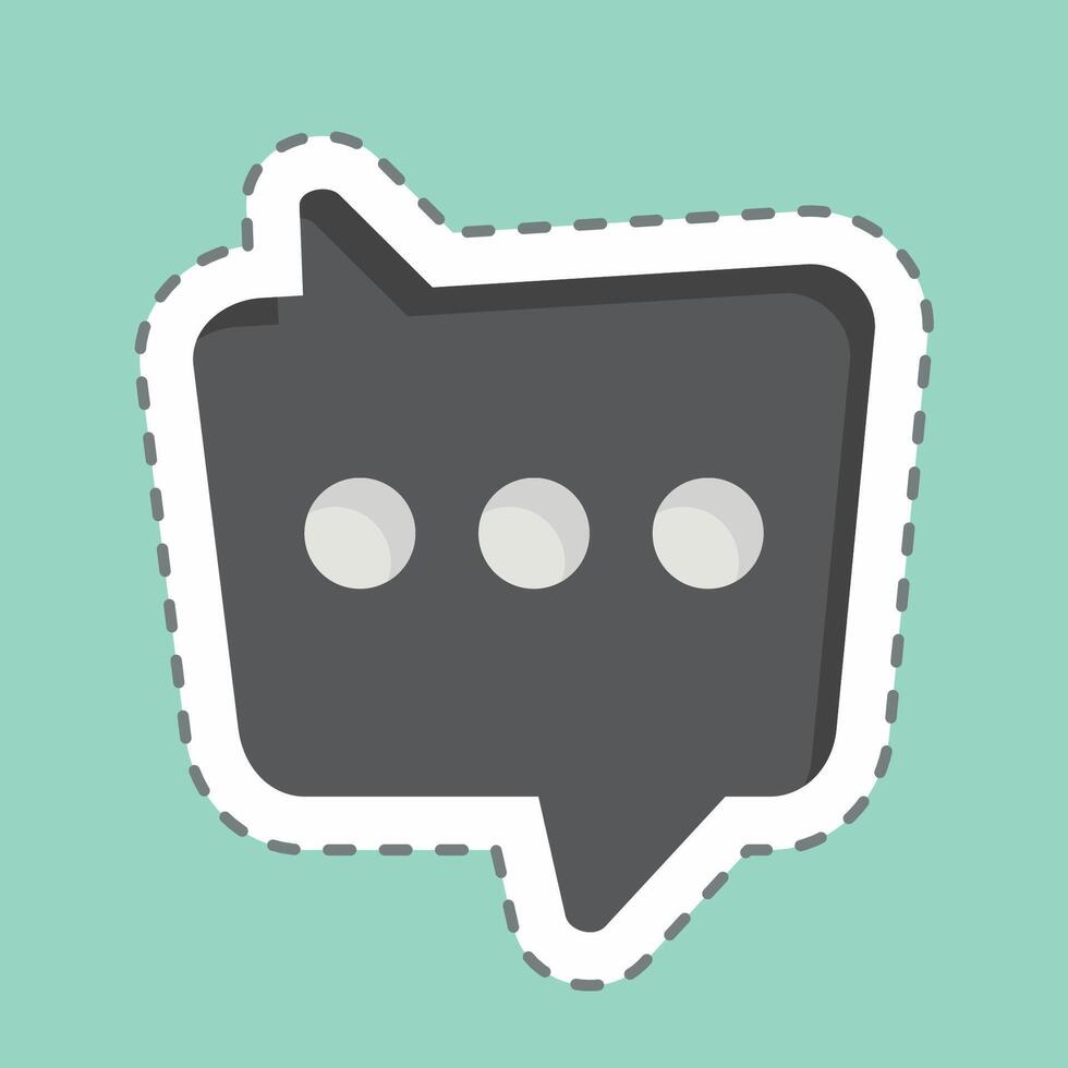 Sticker line cut Dual Message. related to Speech symbol. design editable vector