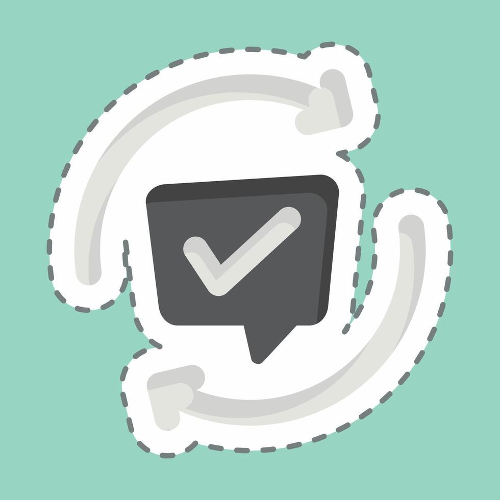 Sticker line cut Comments. related to Speech symbol. design editable vector