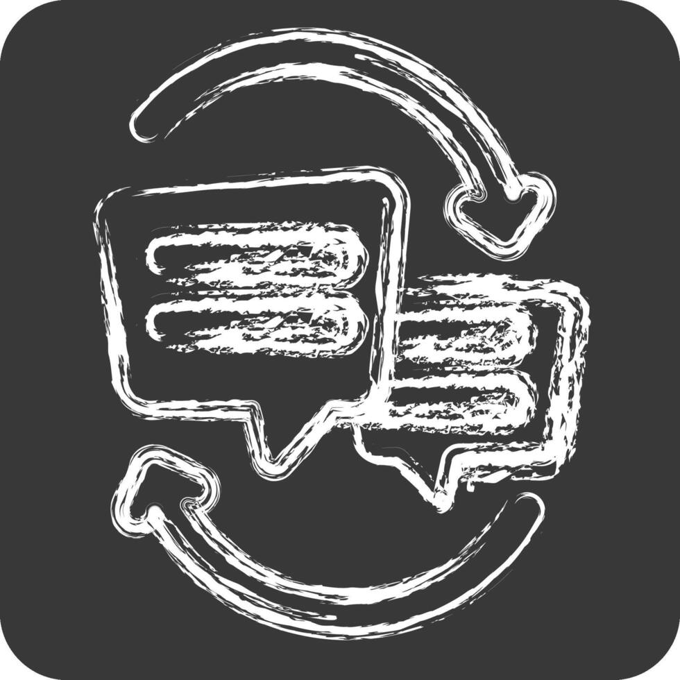 Icon Exchanging Opinions. related to Speech symbol. chalk Style. design editable vector