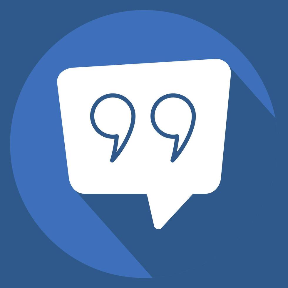 Icon Qoute. related to Speech symbol. long shadow style. design editable vector
