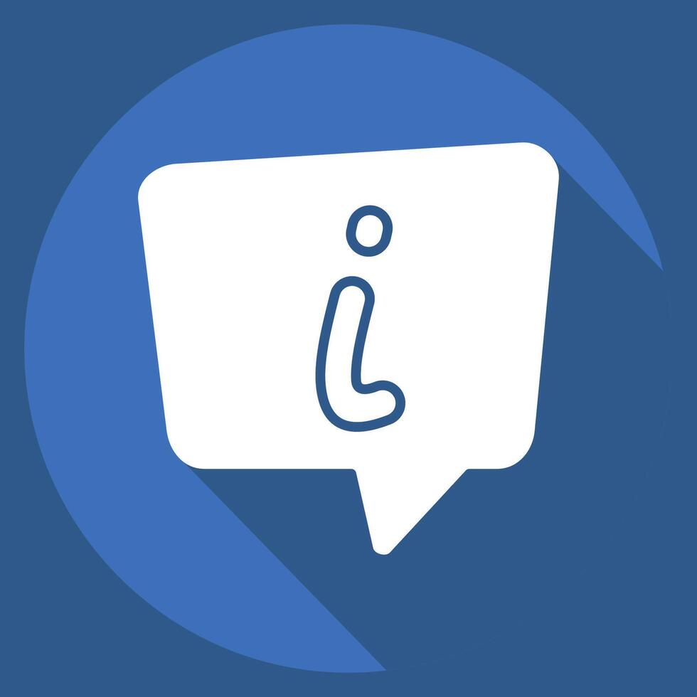Icon Info. related to Speech symbol. long shadow style. design editable vector