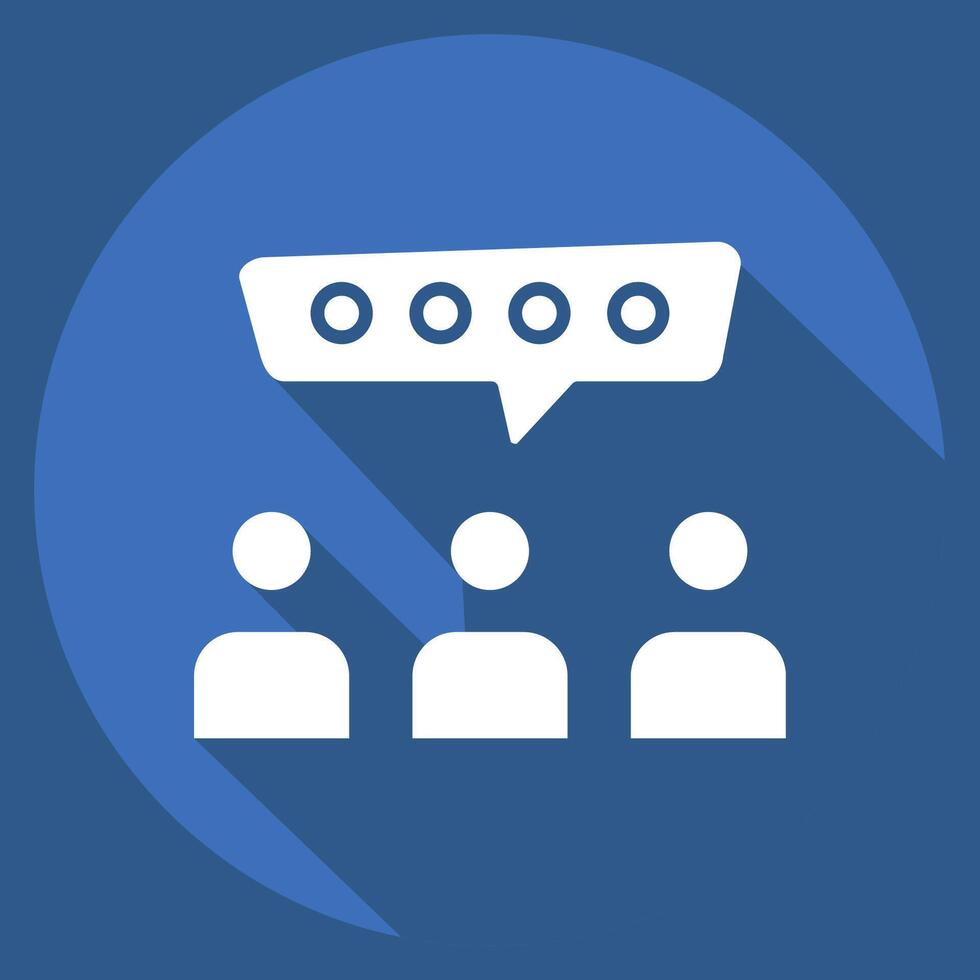 Icon Group Talk. related to Speech symbol. long shadow style. design editable vector