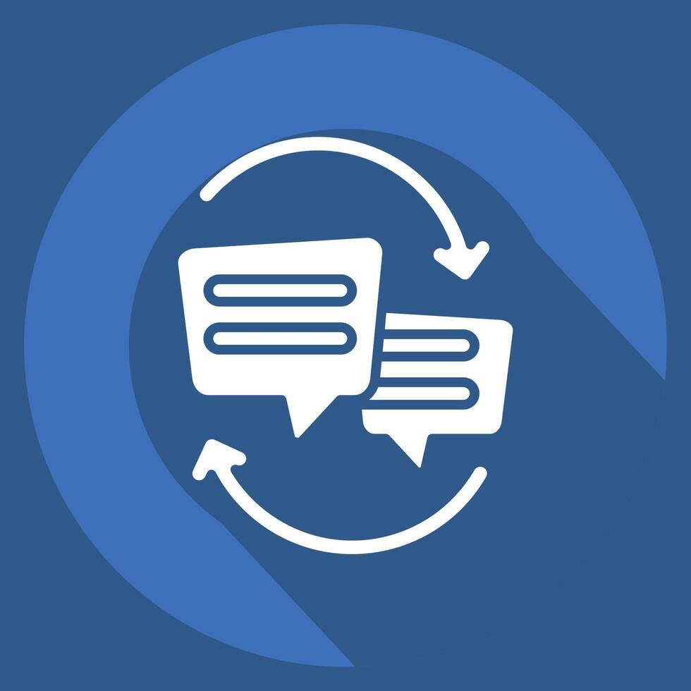 Icon Exchanging Opinions. related to Speech symbol. long shadow style. design editable vector