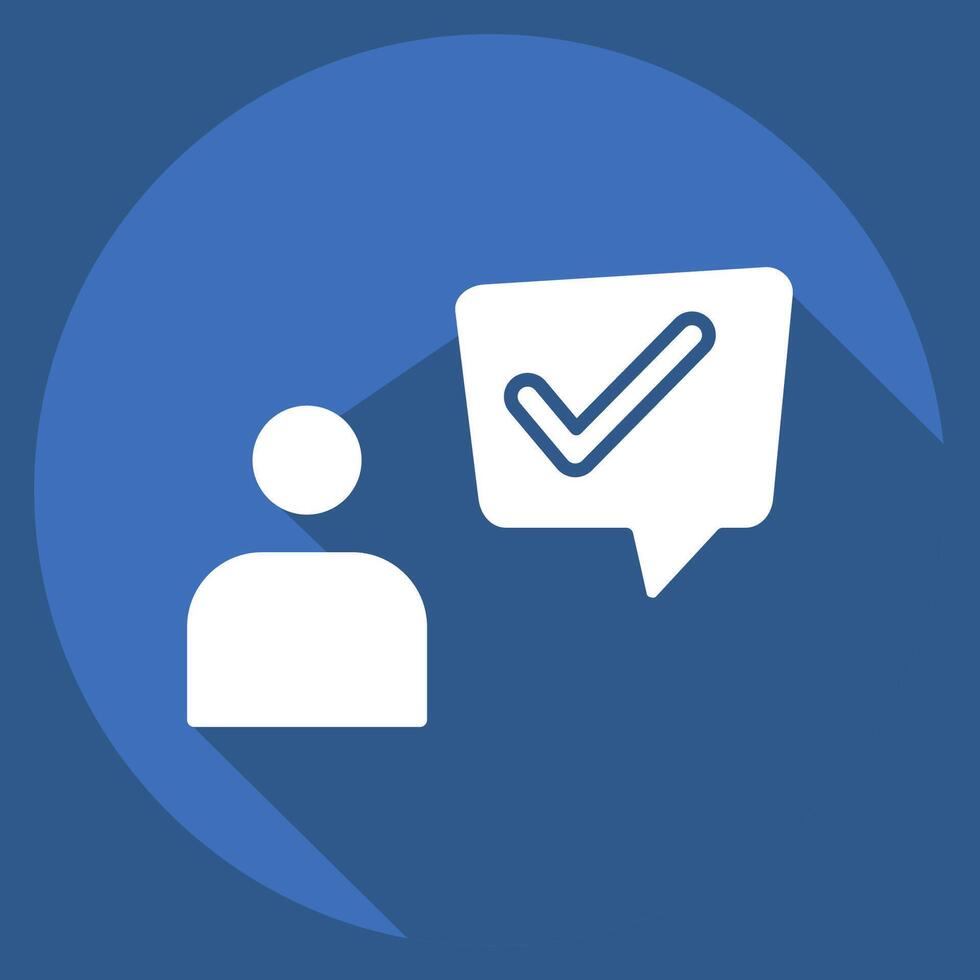 Icon Customer Experience. related to Speech symbol. long shadow style. design editable vector