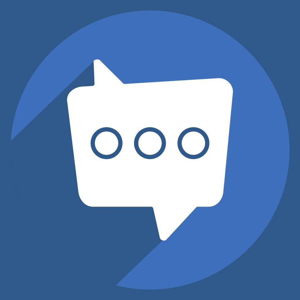 Icon Dual Message. related to Speech symbol. long shadow style. design editable vector