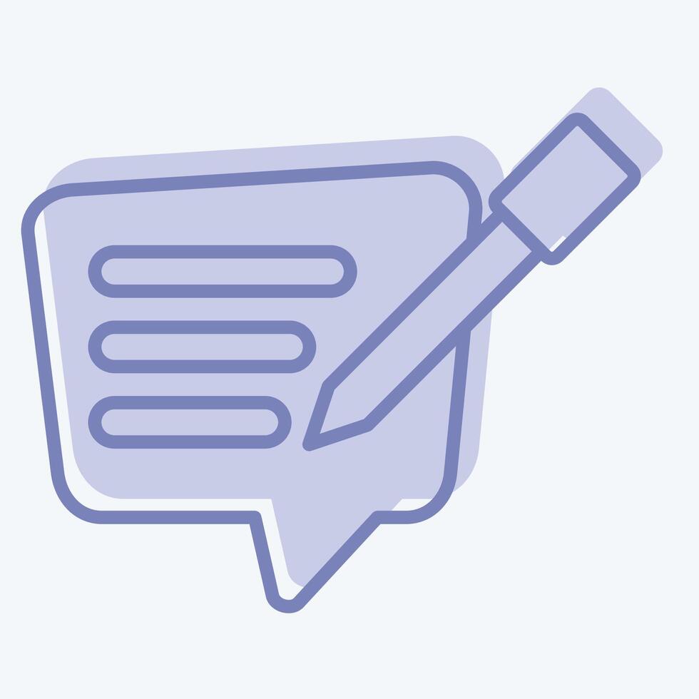 Icon Text Message. related to Speech symbol. two tone style. design editable vector