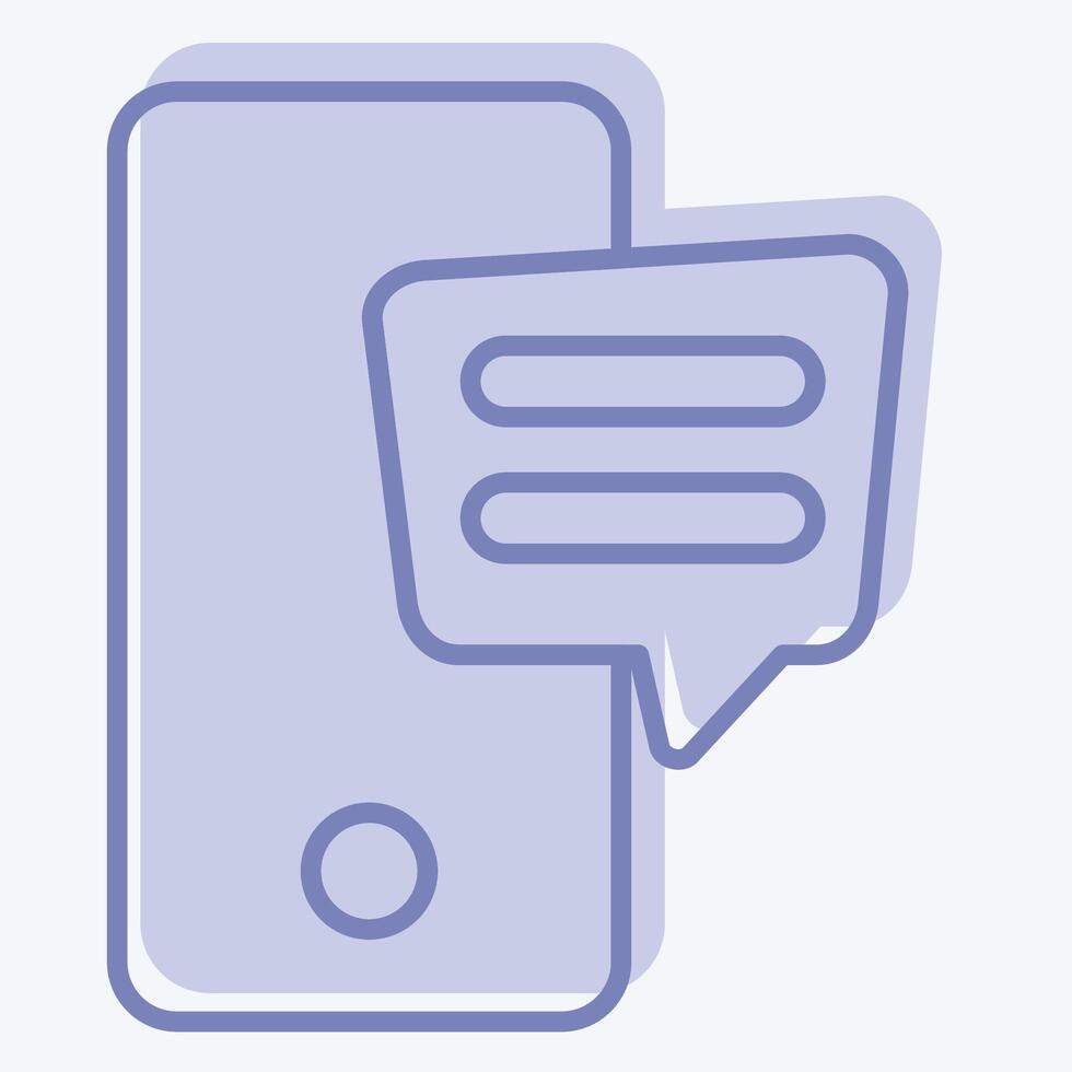 Icon SMS. related to Speech symbol. two tone style. design editable vector