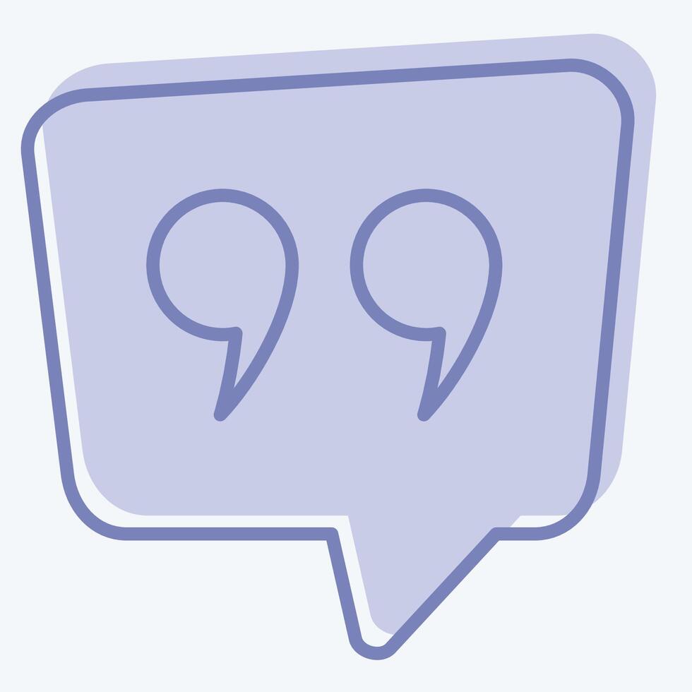 Icon Qoute. related to Speech symbol. two tone style. design editable vector