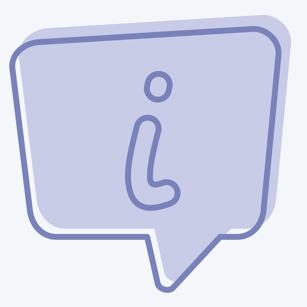 Icon Info. related to Speech symbol. two tone style. design editable vector