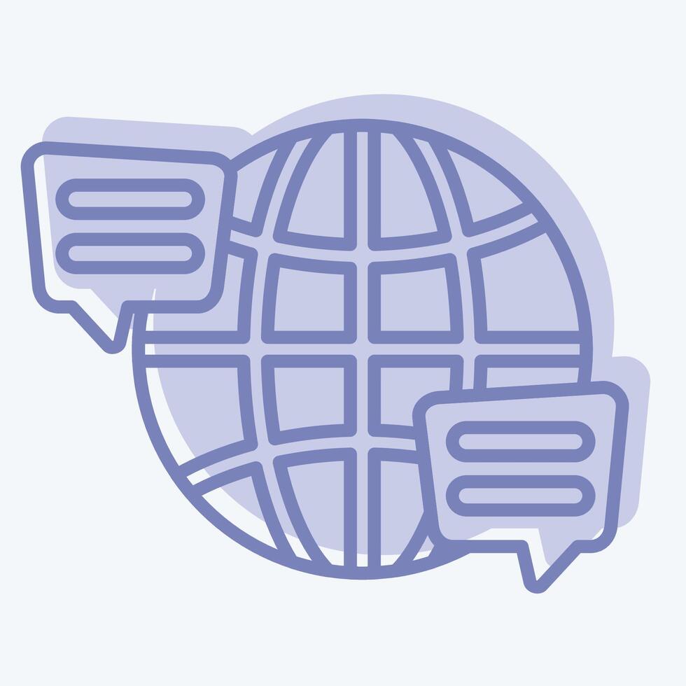 Icon Language. related to Speech symbol. two tone style. design editable vector