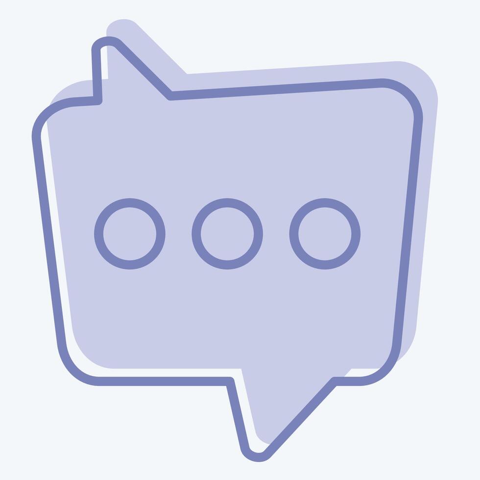 Icon Dual Message. related to Speech symbol. two tone style. design editable vector