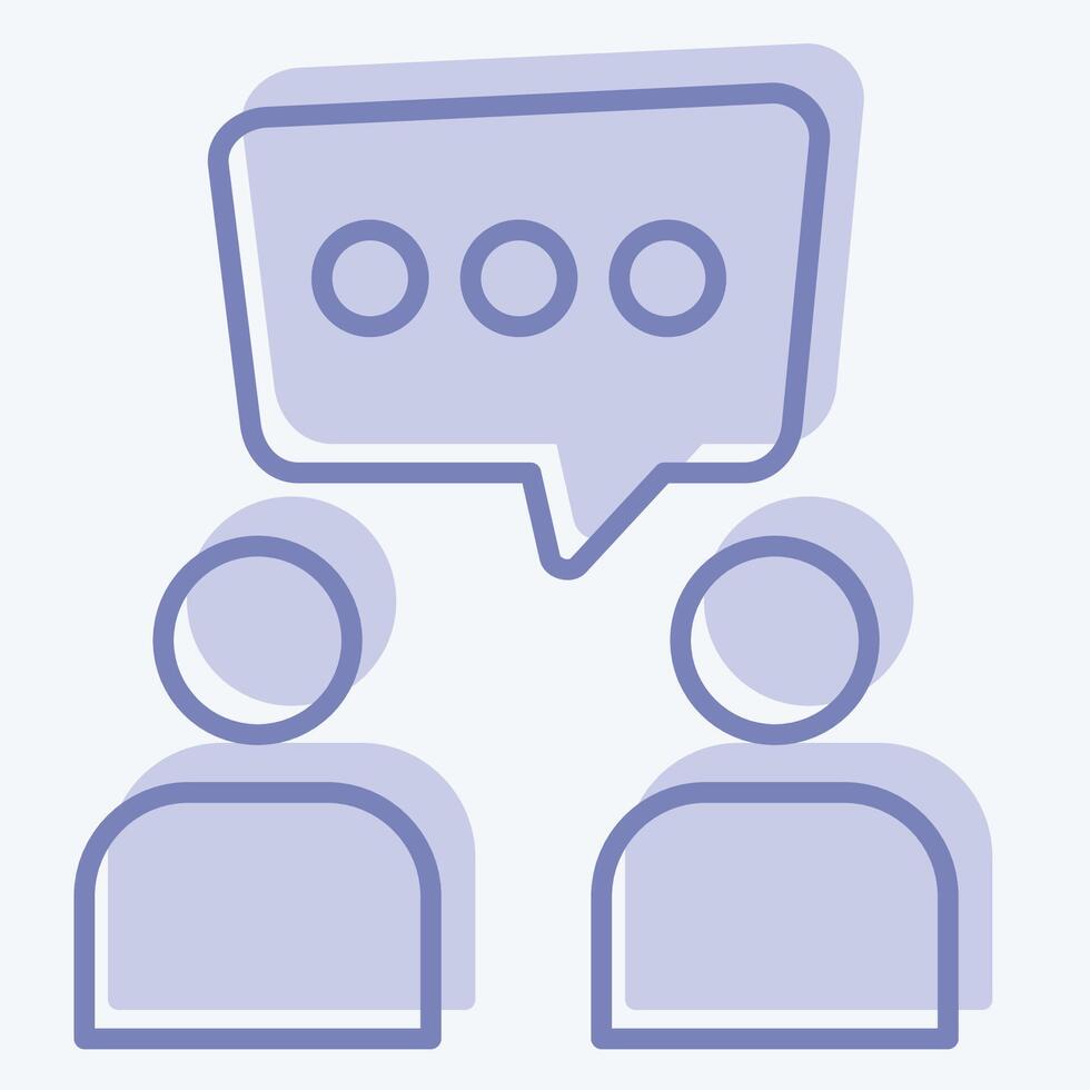 Icon Discussion. related to Speech symbol. two tone style. design editable vector