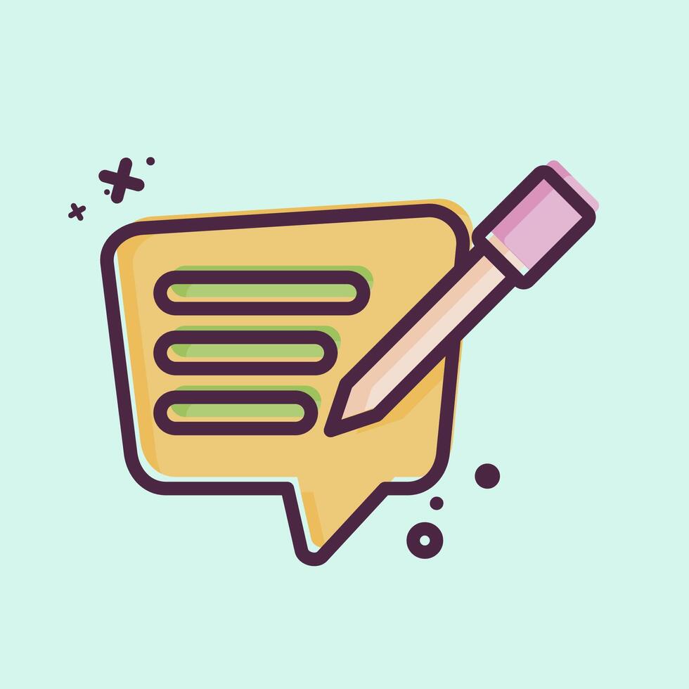 Icon Text Message. related to Speech symbol. MBE style. design editable vector