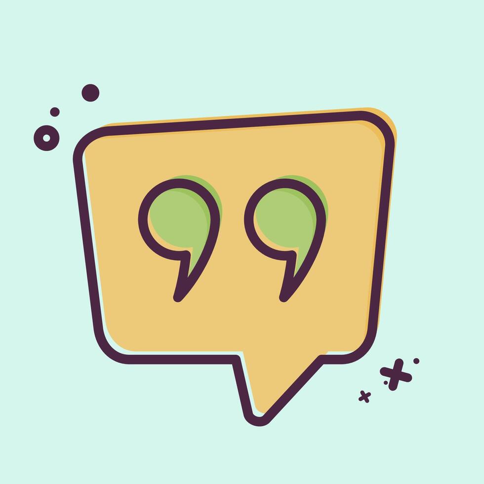 Icon Qoute. related to Speech symbol. MBE style. design editable vector