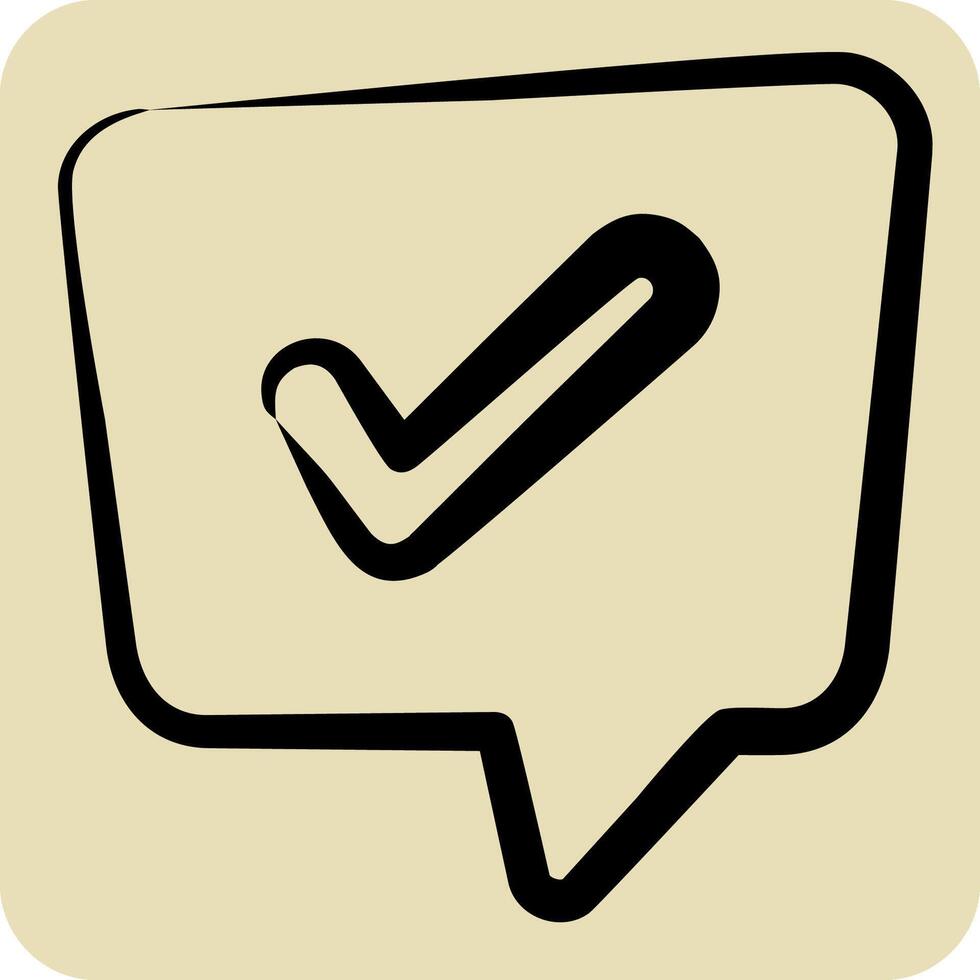 Icon Problem Solving. related to Speech symbol. hand drawn style. design editable vector
