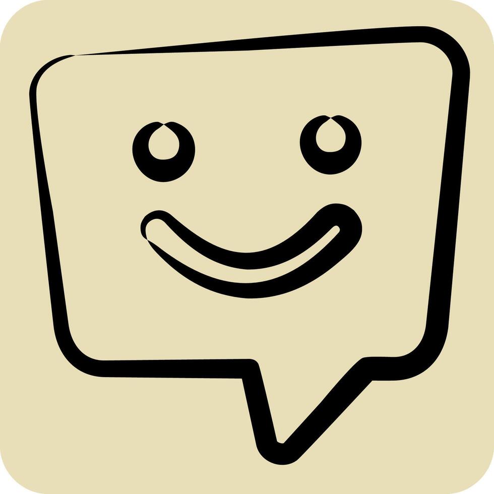 Icon Positive Massage. related to Speech symbol. hand drawn style. design editable vector