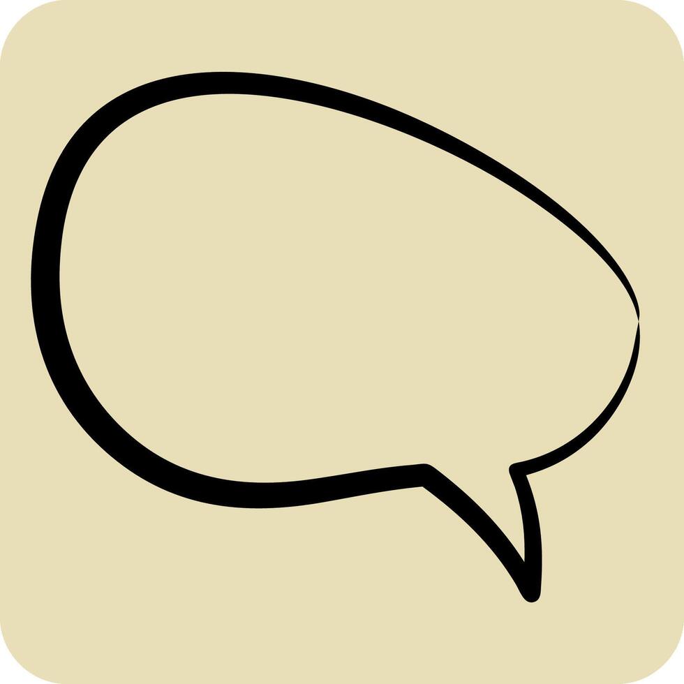 Icon Speech Bubble. related to Speech symbol. hand drawn style. design editable vector