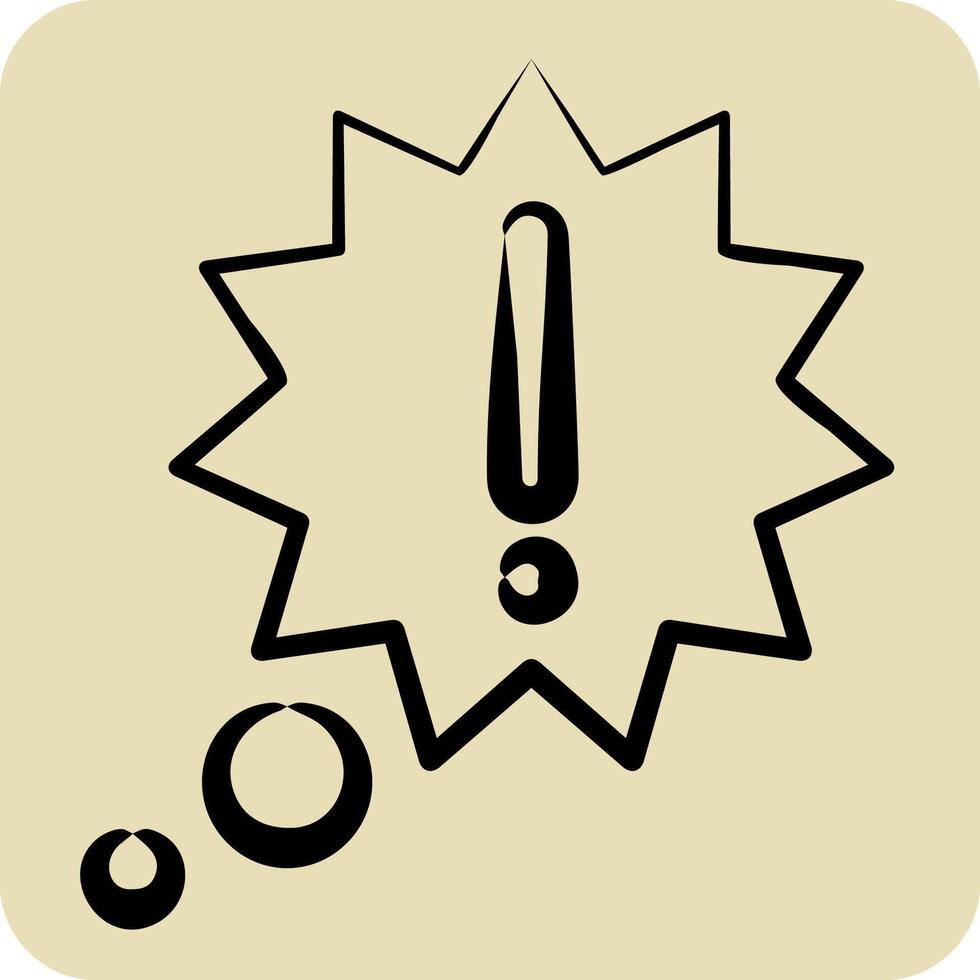 Icon New Idea. related to Speech symbol. hand drawn style. design editable vector