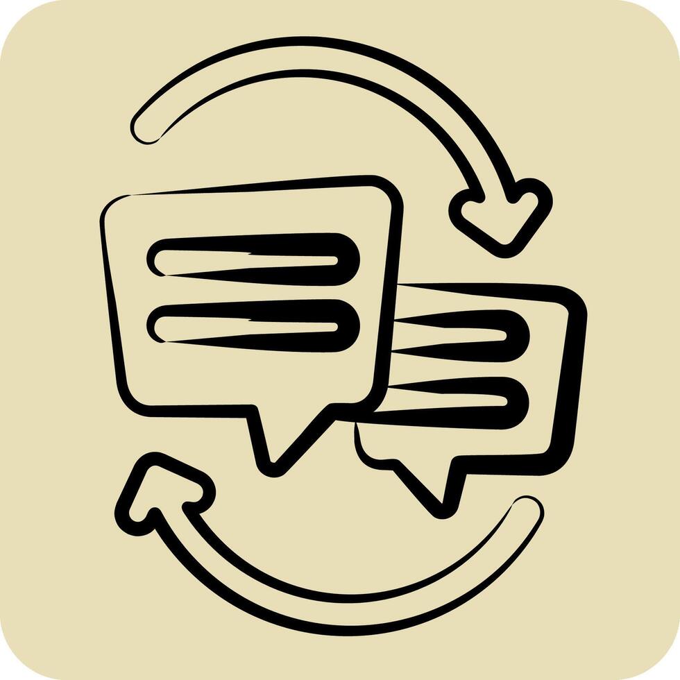 Icon Exchanging Opinions. related to Speech symbol. hand drawn style. design editable vector