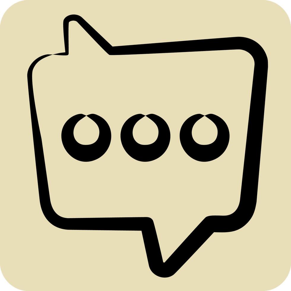 Icon Dual Message. related to Speech symbol. hand drawn style. design editable vector