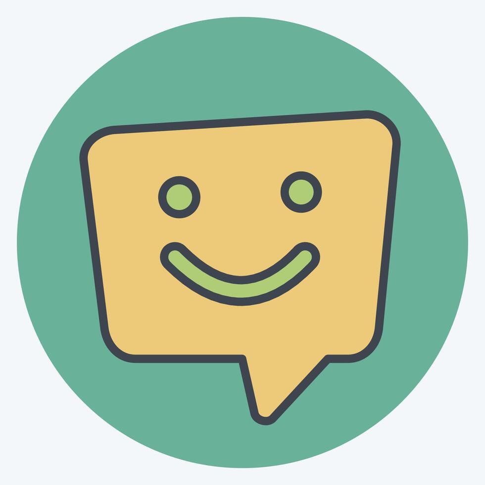 Icon Positive Massage. related to Speech symbol. color mate style. design editable vector
