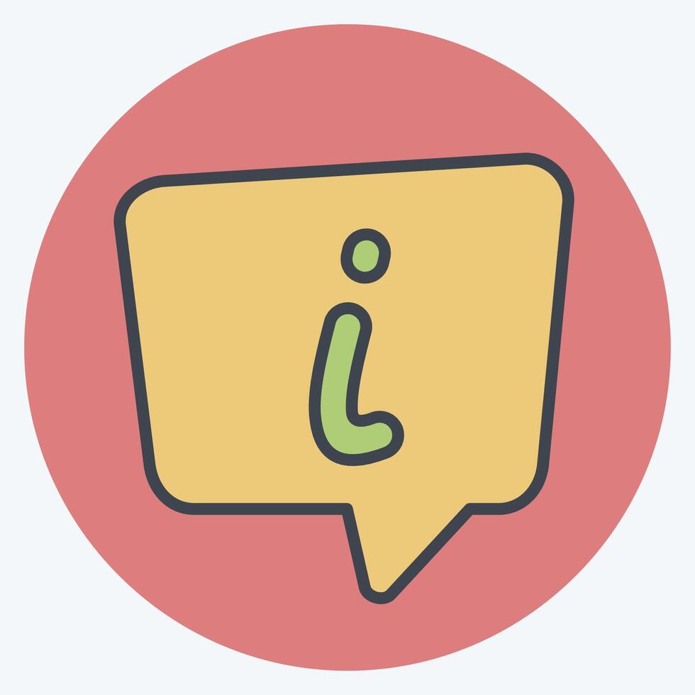 Icon Info. related to Speech symbol. color mate style. design editable vector