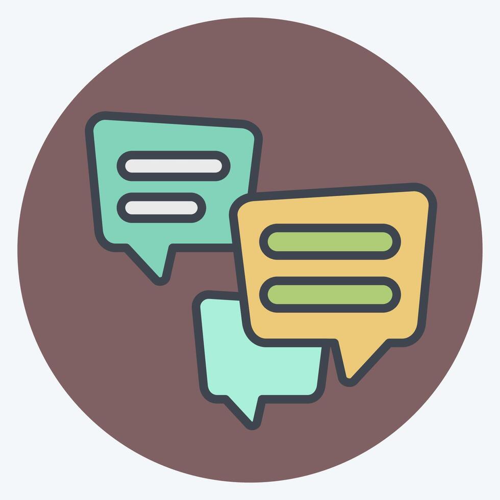 Icon Multiple Chat. related to Speech symbol. color mate style. design editable vector