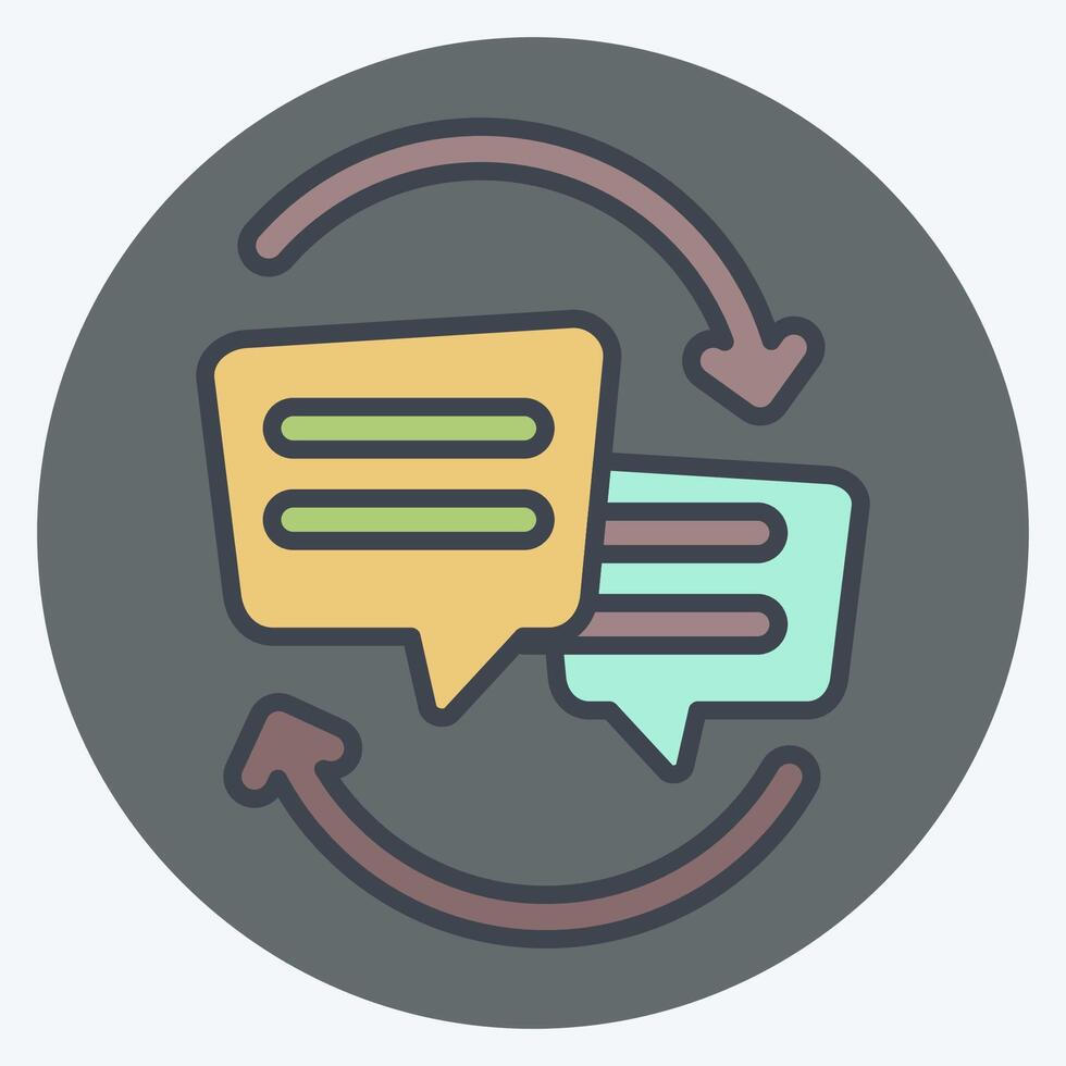 Icon Exchanging Opinions. related to Speech symbol. color mate style. design editable vector
