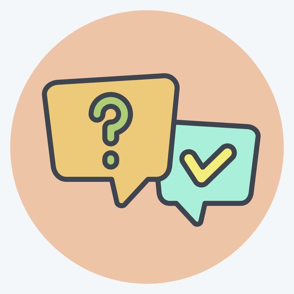 Icon FAQ. related to Speech symbol. color mate style. design editable vector