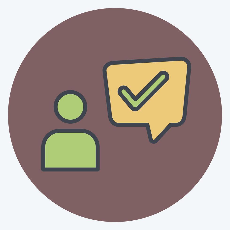 Icon Customer Experience. related to Speech symbol. color mate style. design editable vector